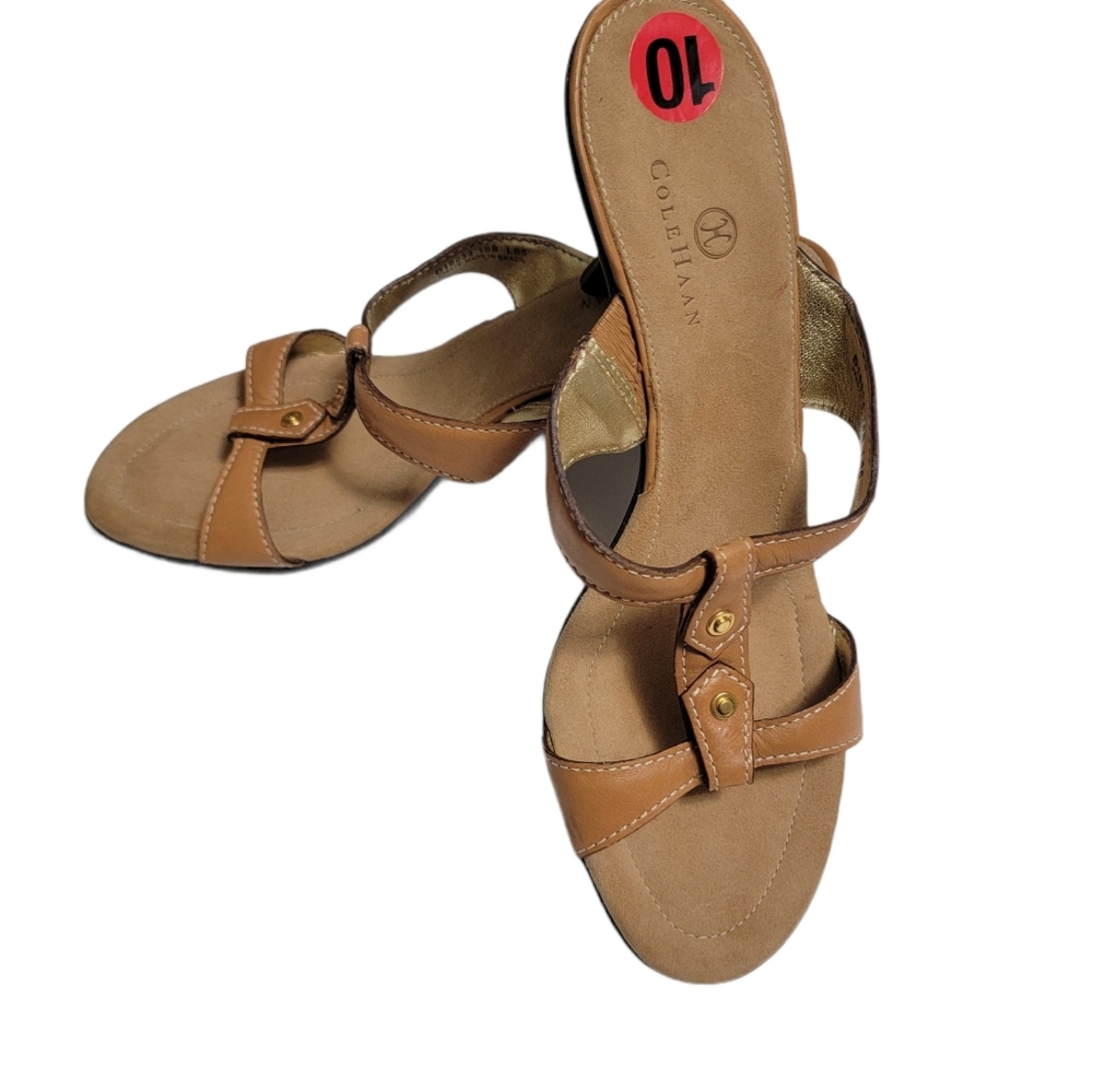 Cole Haa leather Wedge Heel Sandal size10
